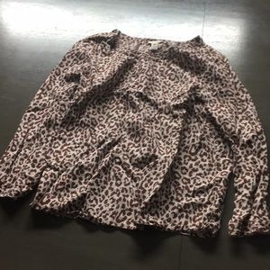 J. Crew brown and tan leopard print blouse.